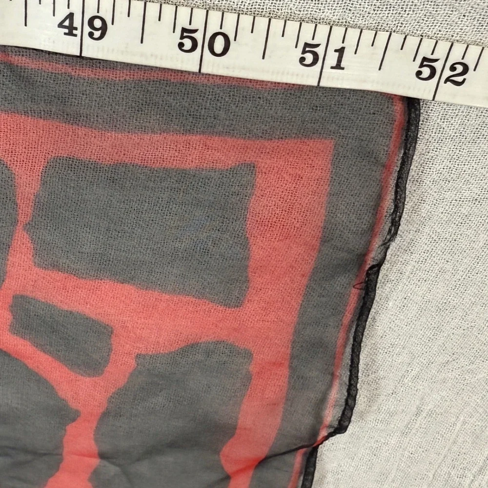 Vera Neumann oblong scarf red black abstract chiffon 13